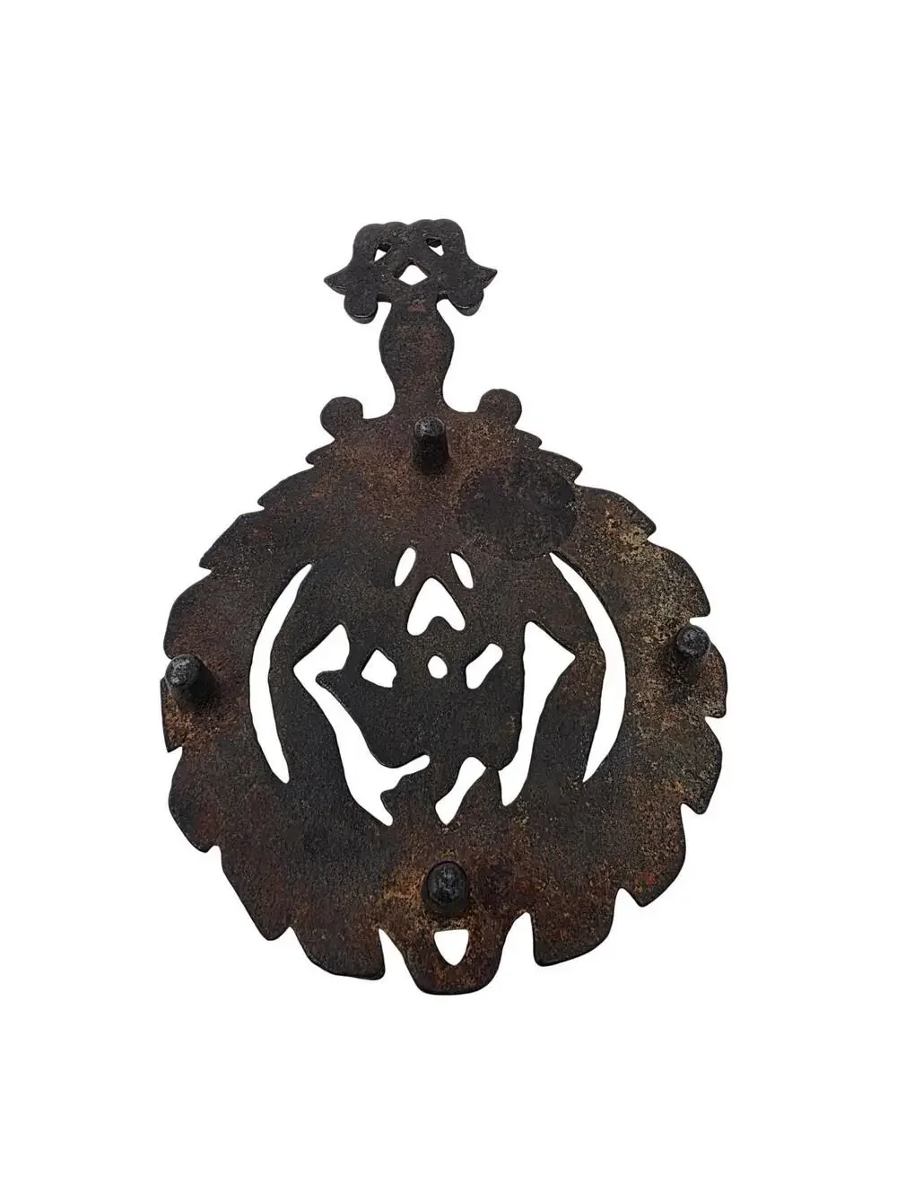 Small Cast Iron Bird on Heart Trivet Footed Primitive Kitchen Decor